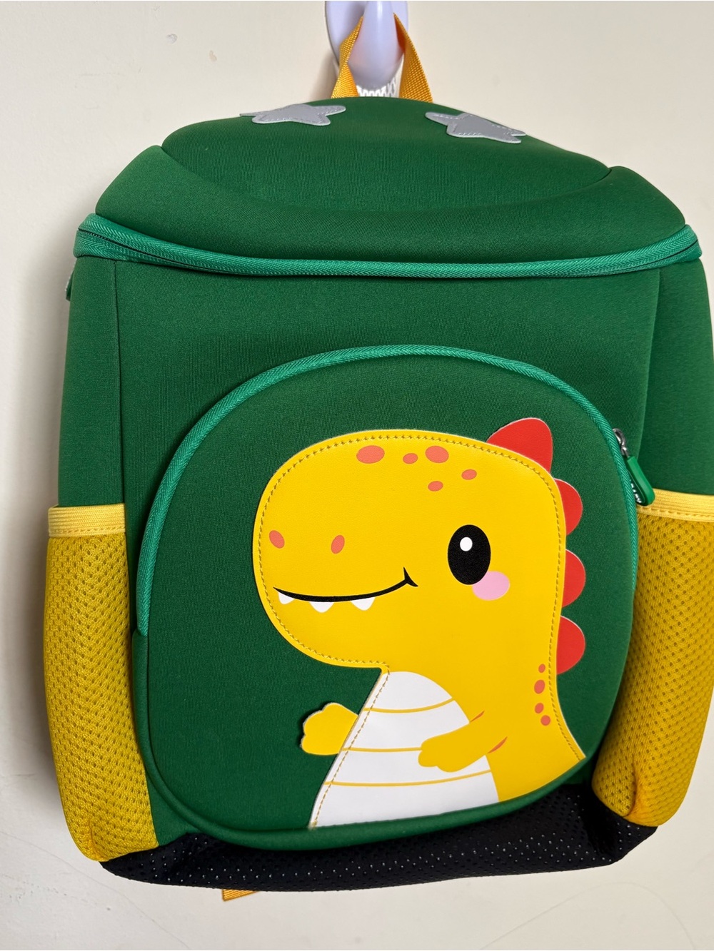 Kids new Green Dinosaur Backpack with Yellow Accent